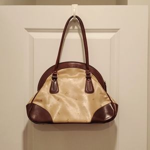 Petusco leather trim  two-tone handbag.